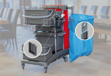 Reinigungswagen mit O-Spring Multiaufnahme